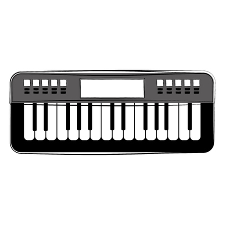 Sketch of a keyboard. Musical instrument. Vector illustration designのイラスト素材