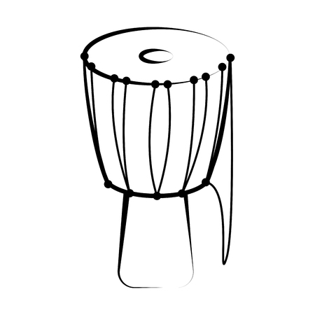 Isolated djembe outline. Musical instrument. Vector illustration design.のイラスト素材