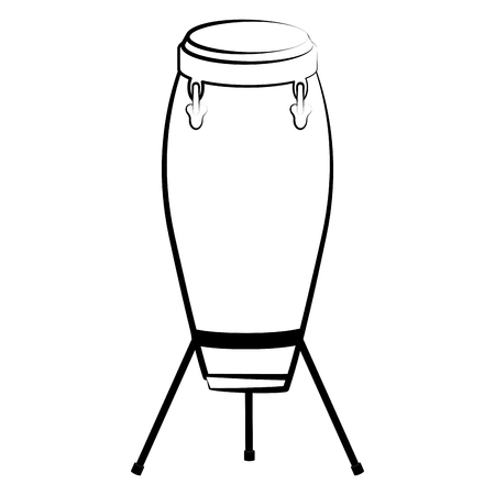 Isolated conga drum outline. Musical instrumentのイラスト素材