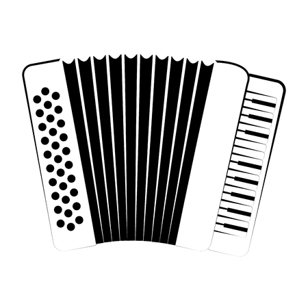 Isolated accordion outline. Musical instrumentのイラスト素材
