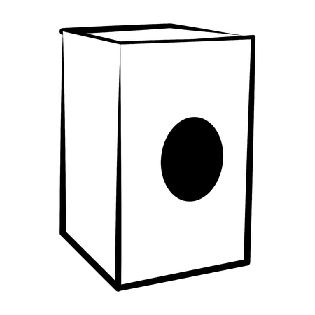 Isolated cajon outline. Musical instrumentのイラスト素材