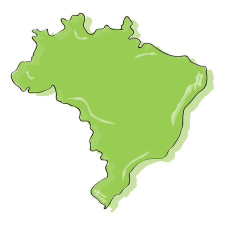 Comic drawing of a map of Brazil. Vector illustration designzのイラスト素材