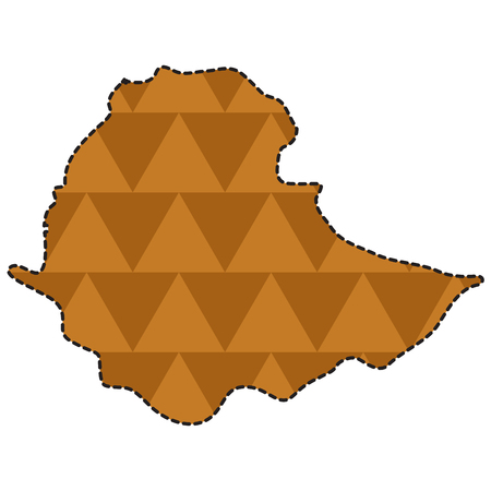 Dotted line map of Ethiopiaのイラスト素材