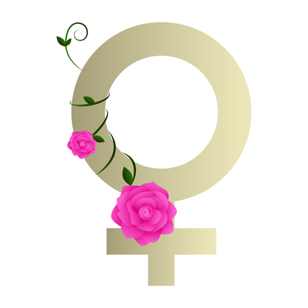 Female gender symbol with rosesのイラスト素材