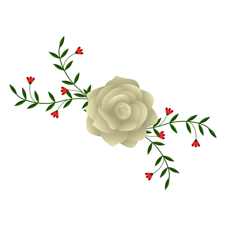 Floral ornament with a roseのイラスト素材