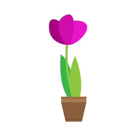 Cute rose on a pot. Vector illustration designのイラスト素材