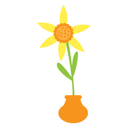 Cute flower on a potのイラスト素材