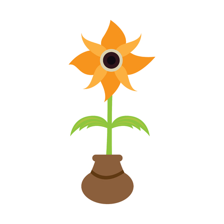 Cute flower on a pot. Vector illustration designのイラスト素材