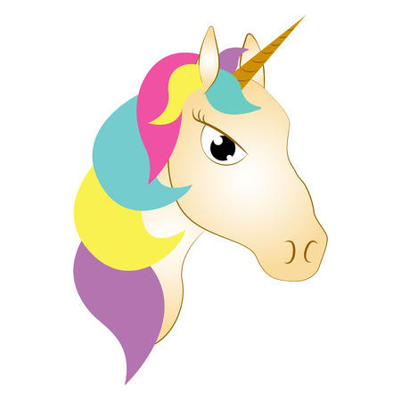 Cute unicorn. Fantasy creature Vector illustration.のイラスト素材