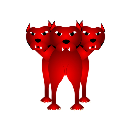 Isolated cerberus. Fantasy creature Vector illustration.のイラスト素材