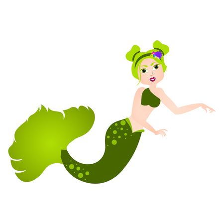 Mermaid cartoon character. Fantasy creature Vector illustration.のイラスト素材