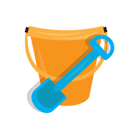 Colored sand bucket toy icon, isolated on white backgroundのイラスト素材