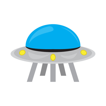 Colored ufo toy icon, isolated on white backgroundのイラスト素材