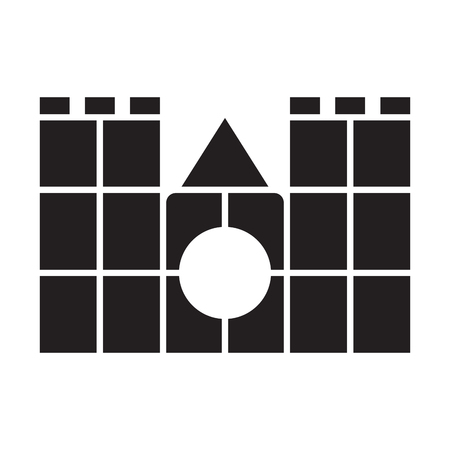 Isolated castle toy icon on white backgroundのイラスト素材