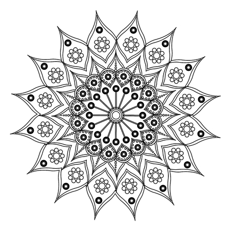 Decorative colorless mandalaのイラスト素材