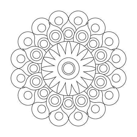 Decorative colorless mandalaのイラスト素材