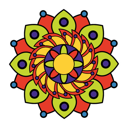 Decorative colored mandalaのイラスト素材