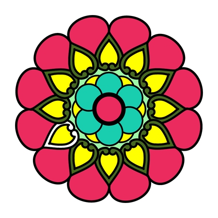 Decorative colored mandalaのイラスト素材