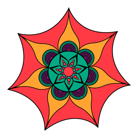 Decorative colored mandalaのイラスト素材