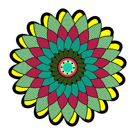 Decorative colored mandalaのイラスト素材