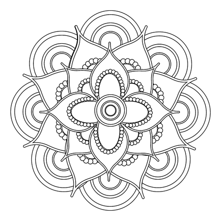 Decorative colorless mandalaのイラスト素材