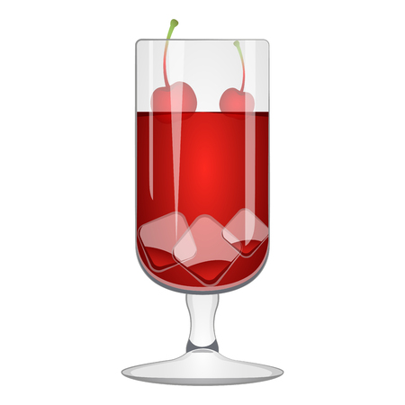 Red cocktail with a cherryのイラスト素材