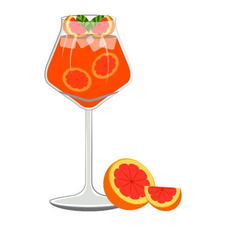 Orange cocktail with orange slicesのイラスト素材