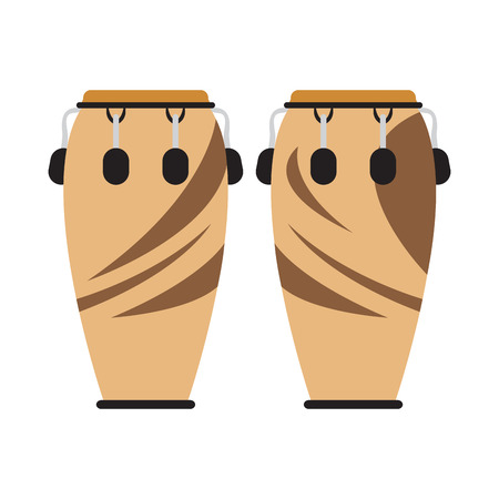 Pair of conga drums. Musical instrumentのイラスト素材