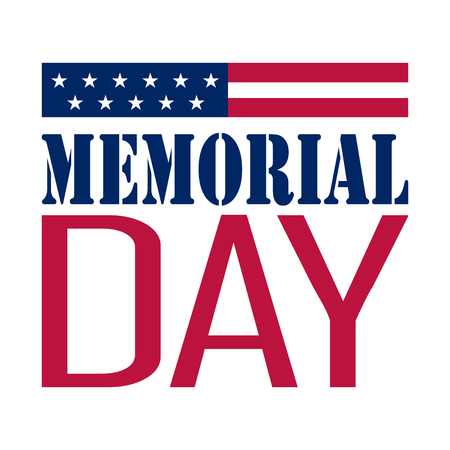 Memorial day banner with US flagのイラスト素材