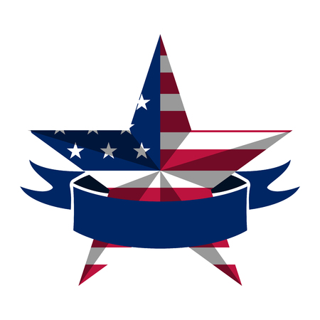 Star shape with american flagのイラスト素材