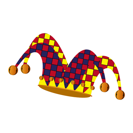 Harlequin hat, April Fools Day element illustration.のイラスト素材