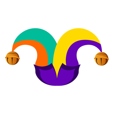 Colorful harlequin hat, April Fools Day element illustration.のイラスト素材