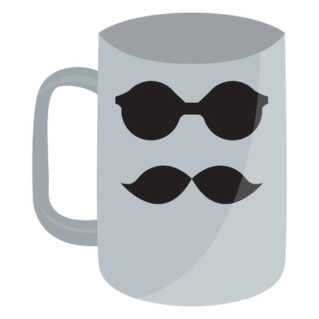 Empty coffee mug with hispter iconsのイラスト素材