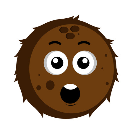 Isolated surprised coconut emoticon. Vector illustration designのイラスト素材