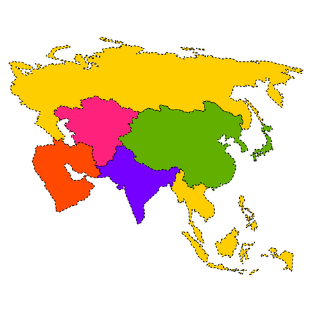 Political map of Asia. Vector illustration design.のイラスト素材