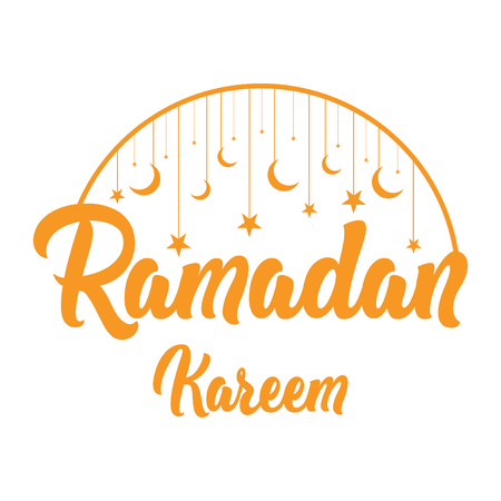 Ramadan kareem graphic illustration with moon and stars design.のイラスト素材