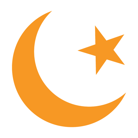 Moon with a star icon.のイラスト素材