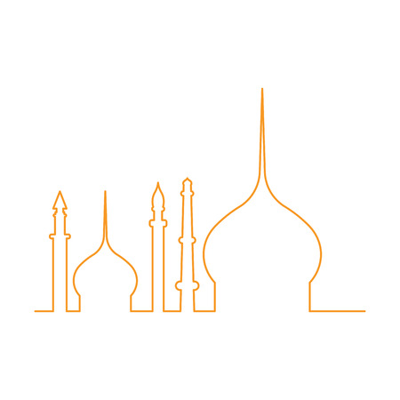 Isolated mosque outline  in white background.のイラスト素材