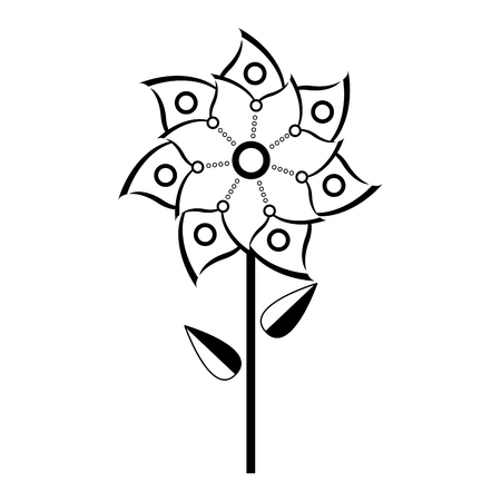 Isolated monochrome flower iconのイラスト素材