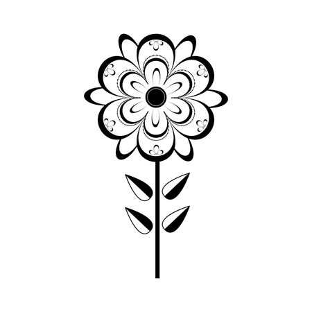 Isolated monochrome flower iconのイラスト素材