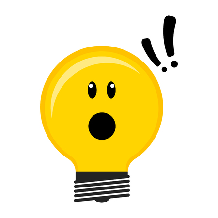 Surprised conceptual lightbulb iconのイラスト素材