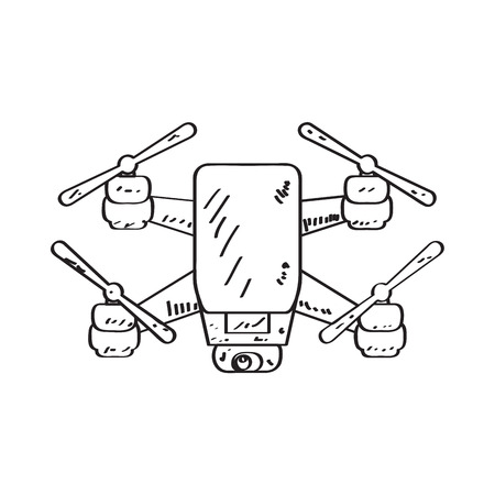 Isolated sketch of a drone toy. Vector illustration designのイラスト素材
