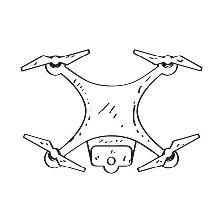 Isolated sketch of a drone toy. Vector illustration designのイラスト素材
