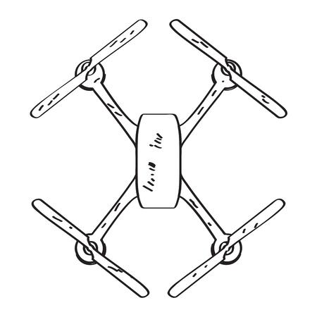 Isolated sketch of a drone toy. Vector illustration designのイラスト素材