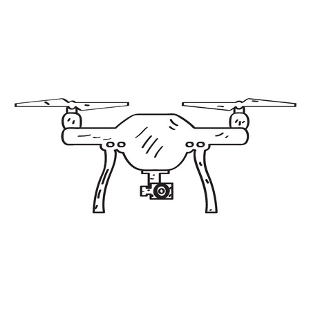 Isolated sketch of a drone toy. Vector illustration designのイラスト素材