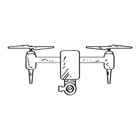 Isolated sketch of a drone toy. Vector illustration designのイラスト素材