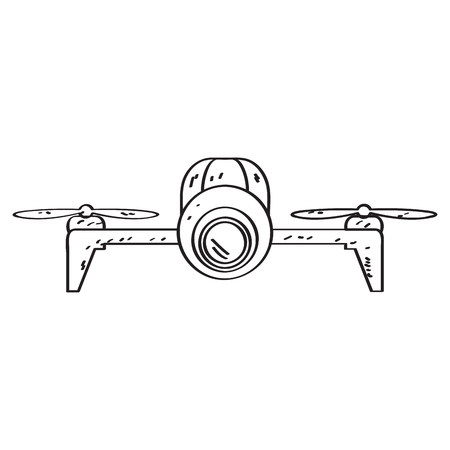 Isolated sketch of a drone toy. Vector illustration designのイラスト素材