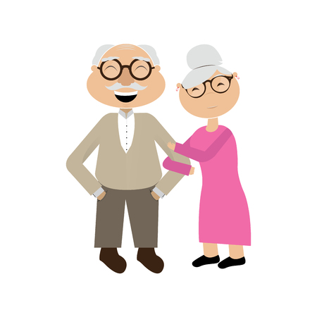 Isolated grandparents couple image. Vector illustration designのイラスト素材
