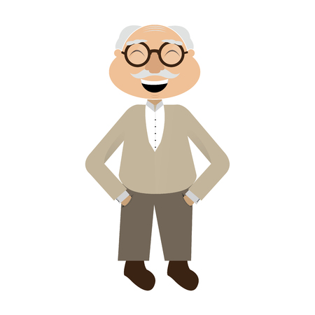 Isolated cartoon of a grandfhater. Vector illustration designのイラスト素材