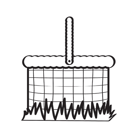Empty picnic basket sketchのイラスト素材